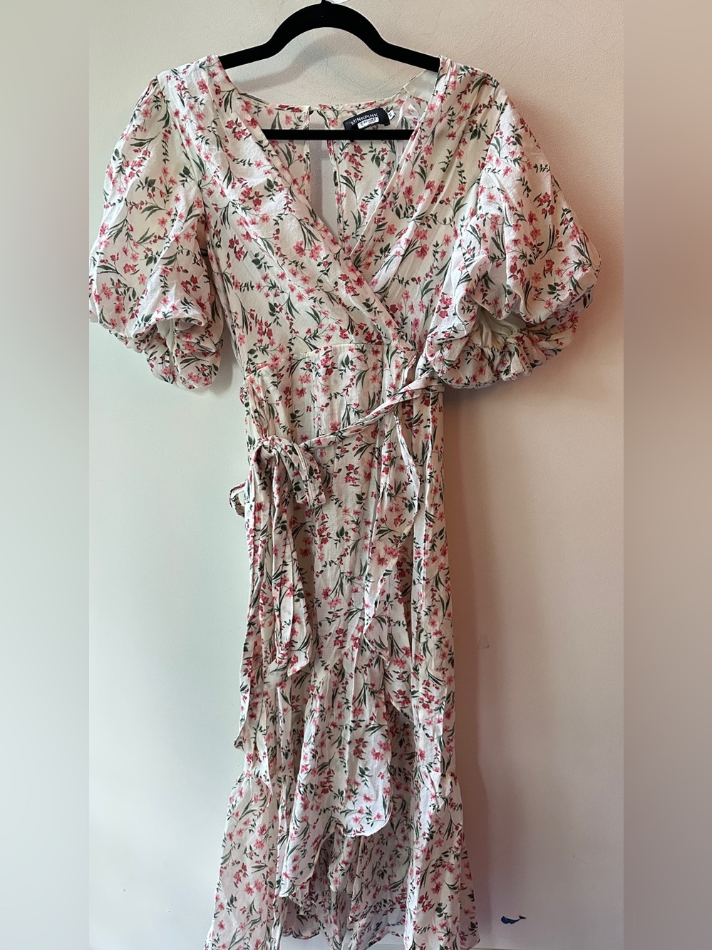MinkPink Floral Wrap Midi Dress XS P2P 17